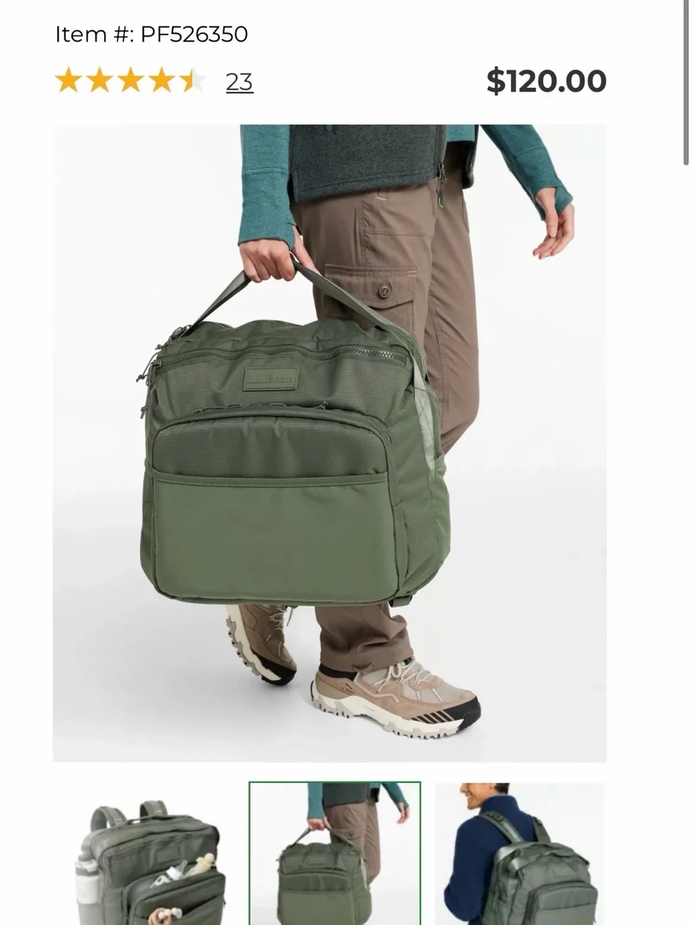 L.L. Bean Black Diaper Bag Backpack
